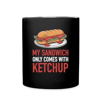 Sandwich with ketchup toasted bun - Full Colour Mug - black - Front