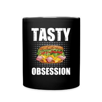 Tasty Obsession Sandwich Monat Belegte Baguettes - Tasse einfarbig - Schwarz - Vorne