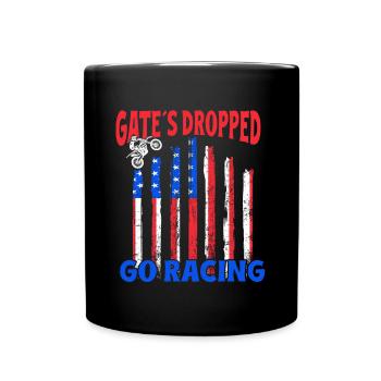 Dirt Biker Riding Gate ́s Dropped Go Racing - Full Colour Mug - black - Front