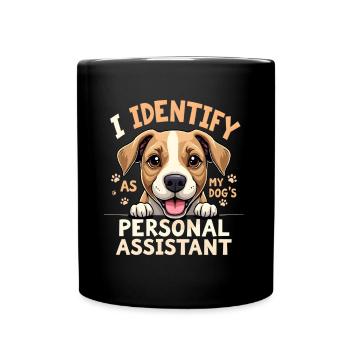 Funny Dog Art Dog Owner Dog Assistant - Full Colour Mug - black - Front