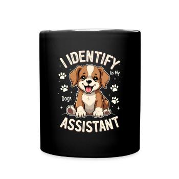 Funny Dog Art Dog Owner Dog Assistant - Full Colour Mug - black - Front