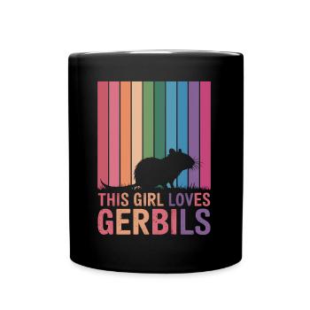 Gerbil Saying Racing Rat Girl Gerbil Gift - Full Colour Mug - black - Front