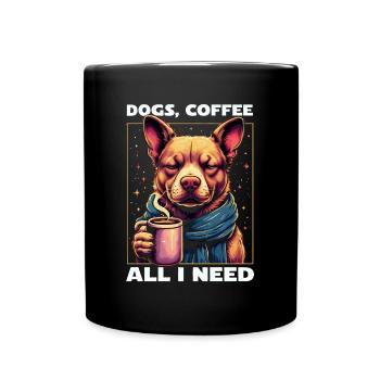 Funny Dog Art Dog Owner Dogs Coffee - Full Colour Mug - black - Front