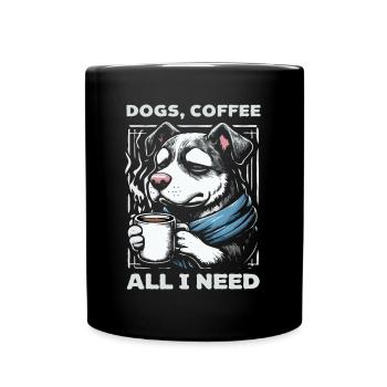 Funny Dog Art Dog Owner Dogs Coffee - Full Colour Mug - black - Front