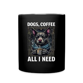 Lustiges Hund Kunst Hundebesitzer Hunde Kaffee - Tasse einfarbig - Schwarz - Vorne