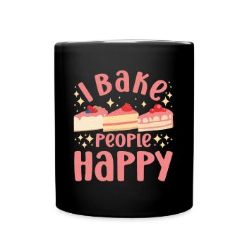 Cake Baker I Bake People Happy Cupcake - Full Colour Mug - black - Front