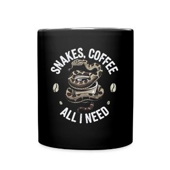 Lustiges Schlangen Kunst Schlange Kaffee Reptilien - Tasse einfarbig - Schwarz - Vorne
