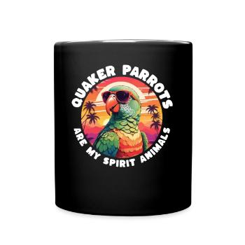 Drôles de dictons de perruche moine - Mug uni - noir - Devant