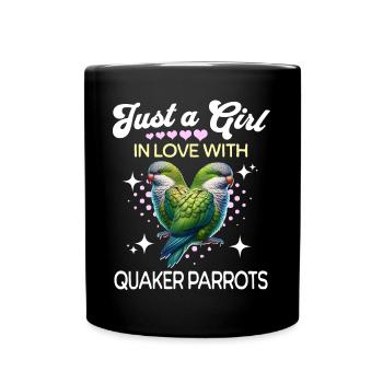Moine Perruche Fille Quaker Perroquet - Mug uni - noir - Devant