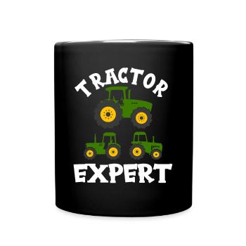 Farm Tractor Expert Farmer Boy Toddler Gift Idea - Full Colour Mug - black - Front