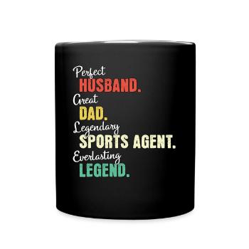 Papa agent sportif - Mug uni - noir - Devant