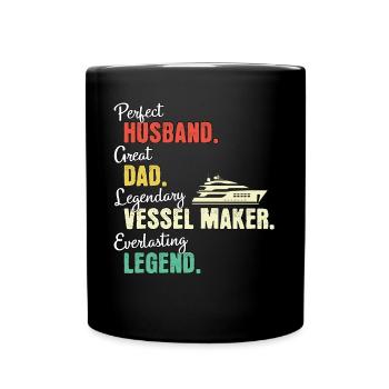 Papa constructeur naval - Mug uni - noir - Devant