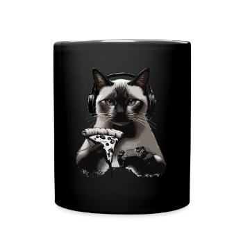 Drôles de chats Jeux Pizza Gamer Gamer Jeux - Mug uni - noir - Devant