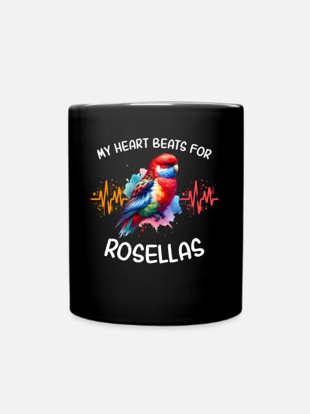 Rosellasittich Herzlinie - Tasse einfarbig - Schwarz
