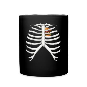 Funny Skeleton Burger Love Costume Halloween - Full Colour Mug - black - Front