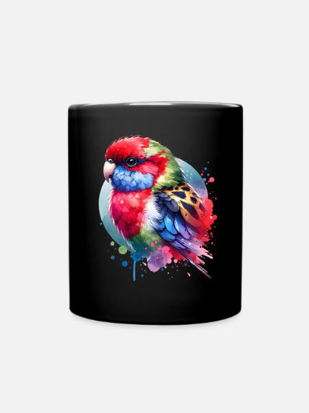 Rosella Motiv - Tasse einfarbig - Schwarz