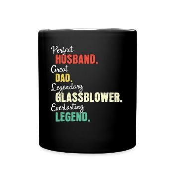 Souffleur de verre papa - Mug uni - noir - Devant