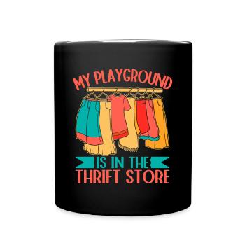 Thrift Shopper My Playground The Thrift Store - Tasse einfarbig - Schwarz - Vorne