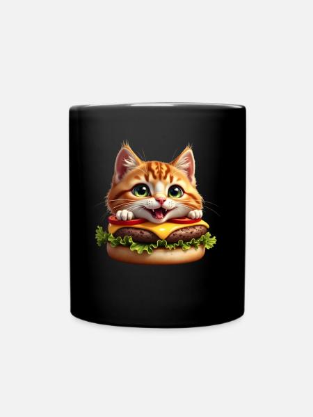 Chat Restauration rapide Burger Chats Hamburger Amoureux des chats - Mug uni - noir