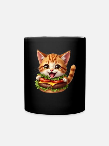 Chat Restauration rapide Burger Chats Hamburger Amoureux des chats - Mug uni - noir