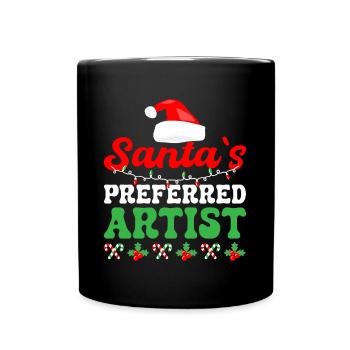 Funny Art Painter Santa ́s Preferred Artist Drawing - Full Colour Mug - black - Front