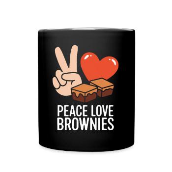 Brownies Spruch Gebäck Lustiges Brownie Geschenk - Tasse einfarbig - Schwarz - Vorne