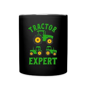 Farm Tractor Expert Farmer Boy Toddler Gift Idea - Full Colour Mug - black - Front