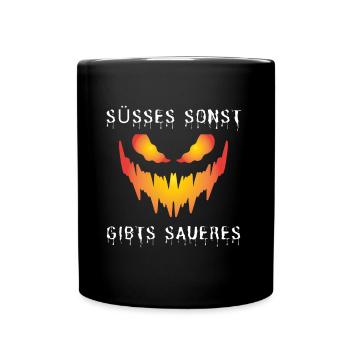 Halloween T-Shirt - Geschenkidee - Tasse einfarbig - Schwarz - Vorne