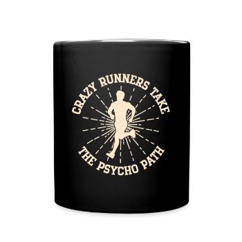 Running Crazy Runners Marathon Runner Gift - Tasse einfarbig - Schwarz - Vorne