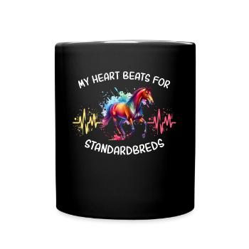 Traber Herzlinie Pferd - Tasse einfarbig - Schwarz - Vorne