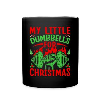 Fitness Fanatics Little Dumbbells For X-Mas - Tasse einfarbig - Schwarz - Vorne