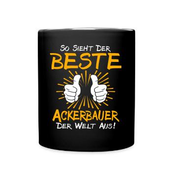 aAckerbauer Geschenkidee - Tasse einfarbig - Schwarz - Vorne