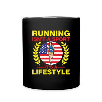 Marathon Runner Isn ́t A Sport It ́s Lifestyle - Full Colour Mug - black - Front