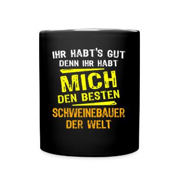 Pig farmer gift - Full Colour Mug - black - Front