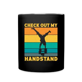Découvrez mon idée de cadeaux d’artiste de cirque en équilibre sur les mains - Mug uni - noir - Devant