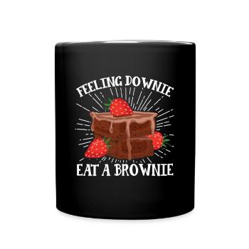 Pastry Lover Feeling Downie Eat Brownie Cute Gift - Tasse einfarbig - Schwarz - Vorne