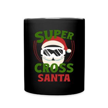 Dirt Biker Riding Supercross Santa Dirt Bike - Tasse einfarbig - Schwarz - Vorne