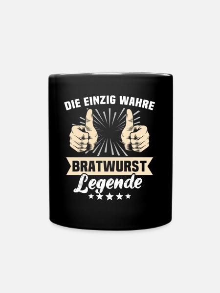 Bratwurst Sprüche - Tasse einfarbig - Schwarz