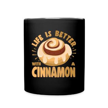 Cake Baker Life Better With Cinnamon Cupcake - Full Colour Mug - black - Front