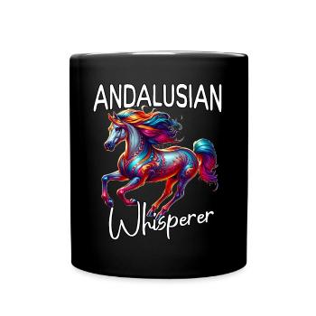 Andalusian Whisperer Horse - Full Colour Mug - black - Front