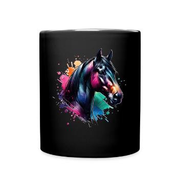 Andalusian Motif Horse - Full Colour Mug - black - Front