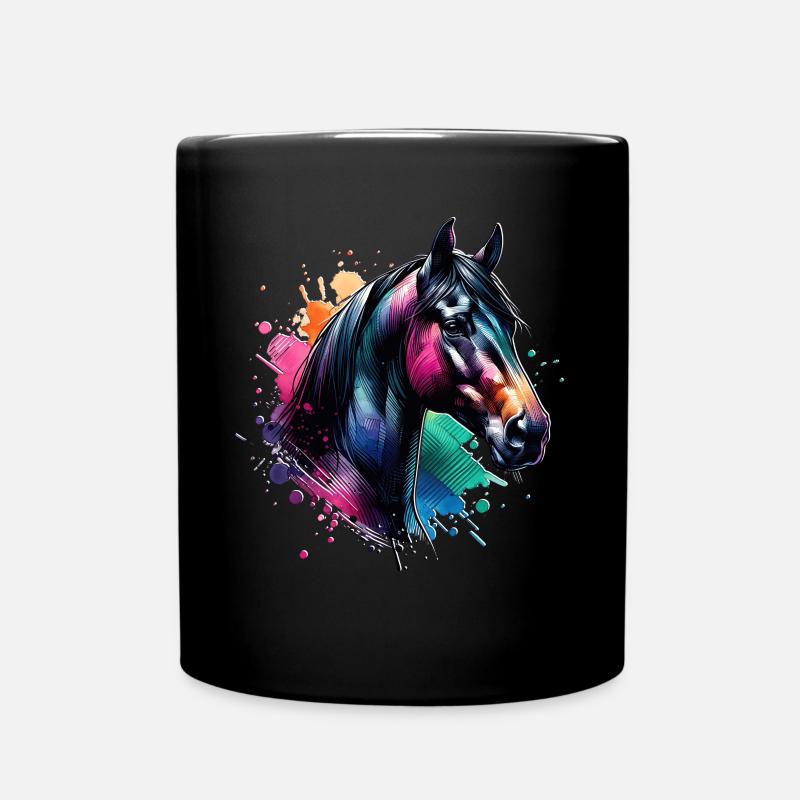Andalusier Motiv Pferd - Tasse einfarbig - Schwarz