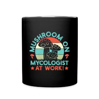 Mushroom Foraging Hunter Mycologist At Work Morel - Full Colour Mug - black - Front