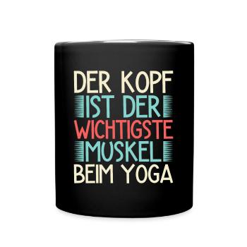 Yoga The head is the most important muscle - Full Colour Mug - black - Front