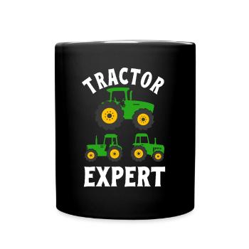 Farm Tractor Expert Farmer Boy Toddler Gift Idea - Full Colour Mug - black - Front
