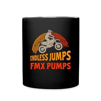 Dirt Biker Riding Endless Jumps FMX Pumps - Tasse einfarbig - Schwarz - Vorne