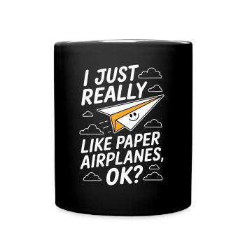 Paper Airplane Saying Joke Paper Airplane Gift - Full Colour Mug - black - Front
