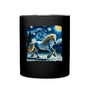 Nuit étoilée islandaise Cheval islandais - Mug uni - noir - Devant