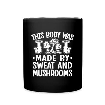 Morel Mushrooms Made By Sweat & Mushroom - Full Colour Mug - black - Front