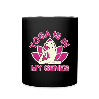Yoga Is In My Genes Funny Yoga - Full Colour Mug - black - Front